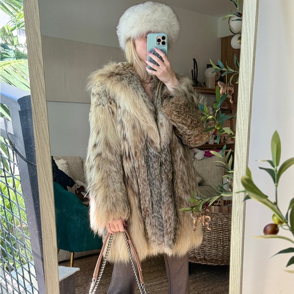 RARE Vintage 100% Lynx Fur Coat Real fur Luxury Jacket apres ski vibes - Picture 4 of 17